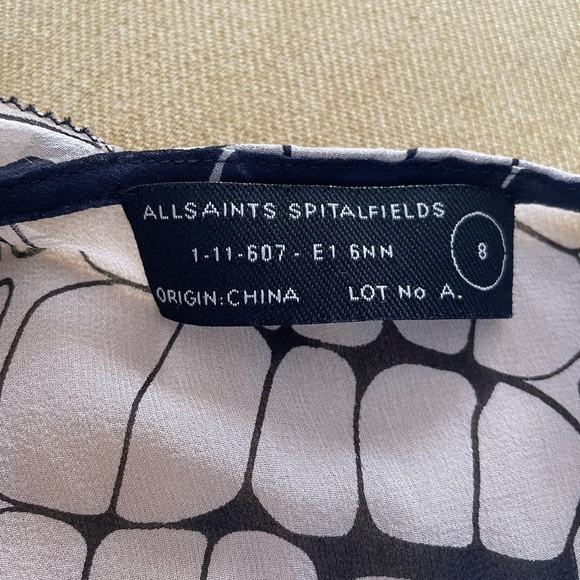 Allsaints silk wrap dress size 8 - Picture 7 of 9